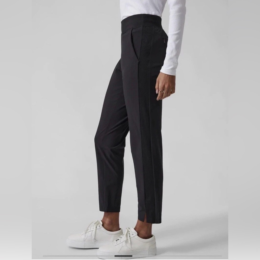 Athleta Brooklyn Ankle Pant Black Pull On Size 8 Athleisure Travel